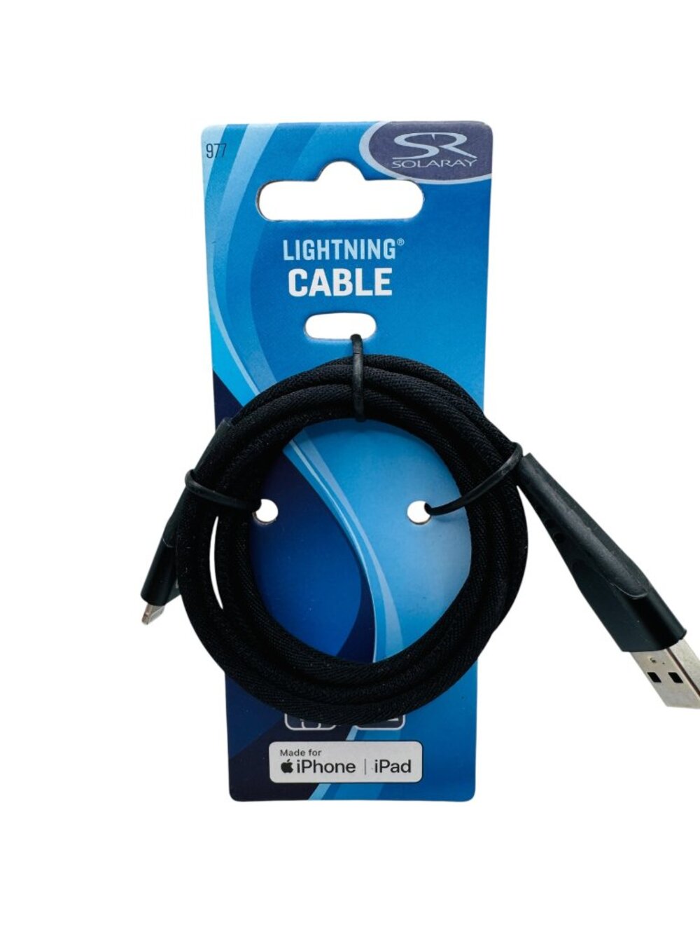 Solaray MFi Fast Charging 3ft Cable iPhone iPad USB Charging Sync Cord Black